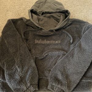 Lululemon Textured Fleece embroidered Logo hoodie- Smoked Spruce
